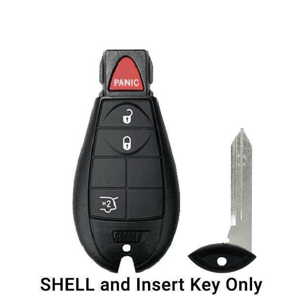 KeylessFactory: Chrysler Dodge Jeep / 4-Button Fobik Key SHELL / Hatch